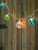 10ct White Twine Wrapped Multi-Color Ball Christmas Light Set, 6ft Green Wire