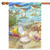 Beige and Blue Sea Shore Sandpipers Outdoor House Flag 28" x 40"