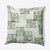 18" x 18" Green and White Patches Outdoor Throw Pillow