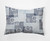 14" x 20" Blue and White Patches Rectangular Outdoor Throw Pillow