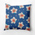 18" x 18" Blue and Red Hibiscus Blooms Outdoor Throw Pillow