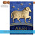 Blue and Gold Aries Zodiac Outdoor House Flag 40" x 28"