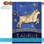 Blue and Gold Taurus Zodiac Outdoor House Flag 40" x 28"