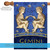 Blue and Gold Gemini Zodiac Outdoor House Flag 40" x 28"