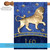 Blue and Gold Leo Zodiac Outdoor House Flag 40" x 28"