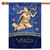 Blue and Gold Virgo Zodiac Outdoor House Flag 40" x 28"