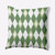 16" x 16" Green and White Harlequin Outdoor Throw Pillow