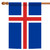 Blue and Red Iceland Outdoor House Flag 40" x 28"