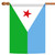 Blue and Green Djibouti Outdoor House Flag 40" x 28"