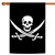 Black and White Calico Jack's Jolly Roger Halloween Outdoor House Flag 40" x 28"