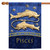 Blue and Gold Pisces Zodiac Outdoor House Flag 40" x 28"