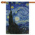 Blue and Black Van Gogh's Starry Night Outdoor House Flag 40" x 28"