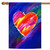 Red Heart in Blue Outdoor House Flag 40" x 28"