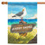 Blue and Brown Beach Bird Outdoor House Flag 40" x 28"