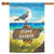 Blue and Brown Beach Bird Stone Harbor Outdoor House Flag 40" x 28"