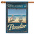 Blue and Beige Beach Paradise Outdoor House Flag 40" x 28"