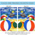 White and Blue Beach Balls Outdoor House Flag 40" x 28"
