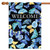 Blue and Beige Butterfly "Welcome" Outdoor House Flag 40" x 28"