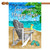 Blue and Brown Happy Hour Beach Outdoor House Flag 40" x 28"