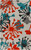 1.5' x 1.5' Kooky Dandelions Orange and Blue Hand Tufted Area Throw Rug Corner Sample