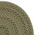 6" x 9" Olive Green and Brown All Purpose Handcrafted Reversible Oval Area Throw Rug Sample