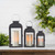 Candle Lanterns with Handle - 16" - Black - Set of 3