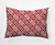 14" x 20" Red and White Leeward Key Rectangular Outdoor Throw Pillow