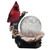 7.5" Red and Brown Cardinal Outdoor Gazing Ball with Crackle Glass