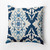 18" x 18" Blue and White Fancy Design Outdoor Throw Pillow