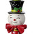 9" Red and Green Candy Snowman Christmas Candle Stand