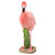 11" Pink and Black Standing Flamingo Outdoor Garden Figurine