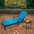 78.75" Black and Blue Solid Cushioned Outdoor Chaise Lounge
