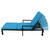 78.75" Black and Blue Solid Cushioned Outdoor Chaise Lounge