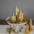 Set of 3 Gold LED Flickering Flameless Pillar Christmas Candles 8.75"