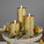 Set of 3 Gold LED Flickering Flameless Pillar Christmas Candles 8.75"