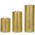 Set of 3 Gold LED Flickering Flameless Pillar Christmas Candles 8.75"