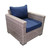 7-Piece Resin Wicker Outdoor Sectional Set with Blue Cushions and Coffee Table 90.5"