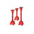 Set of 3 Red Christmas Candle Stands 20"