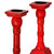 Set of 3 Red Christmas Candle Stands 20"