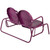 2-Person Outdoor Retro Metal Tulip Double Glider Patio Chair, Purple