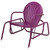 Outdoor Retro Metal Tulip Glider Patio Chair, Purple