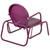 Outdoor Retro Metal Tulip Glider Patio Chair, Purple