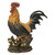 22.5" Large Roosters on a Wood Barrel Outdoor Garden Statue