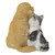 7.75" Kitten with Golden Retriever Outdoor Garden Statue