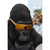 19" Gorilla Head with Eye Glasses Outdoor Garden Statue