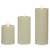 Set of 3 Cream LED Flickering Flameless Pillar Christmas Candles 8.75"