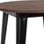 42" Black Metal and Brown Round Indoor Bar Height Table with Walnut Rustic Wood Top