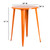 41'' Orange Round Metal Indoor-Outdoor Bar Height Table