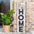 48" White and Black "Welcome Home" with Bicycle Outdoor Leaning Porch Sign