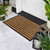 Elegant Black and Brown Striped Non-Skid Outdoor Rectangular Doormat 17.75" x 29.5"